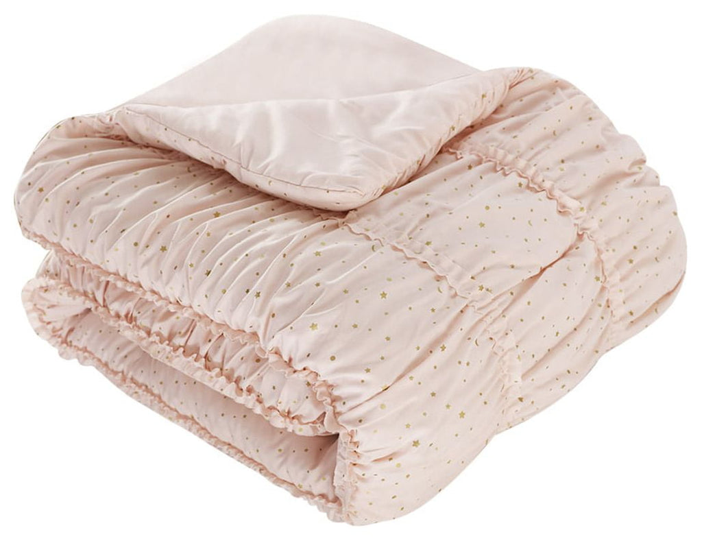 Tabitha Smocked Pink 5-Piece Microfiber Comforter Set - Full