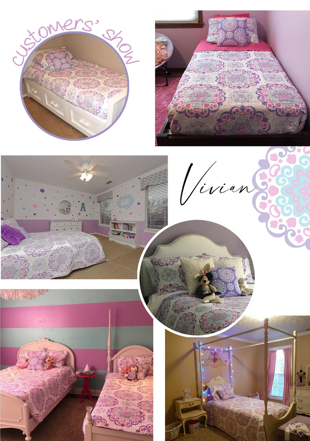 ALEX + BELLA Quilt Set, Vivian, Purple, Reversible, 100% Cotton, Cotton/Polyester Fill Material, Prewashed, Twin, 3 Piece