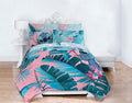 Lilo & Stitch Tropical Flowers Kids Queen Bed in a Bag Bedding Set w/ Reversible Comforter
