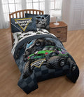 Monster Jam Slash Twin Kids 5 Piece Bedding Set w/ Reversible Comforter, 100% Microfiber