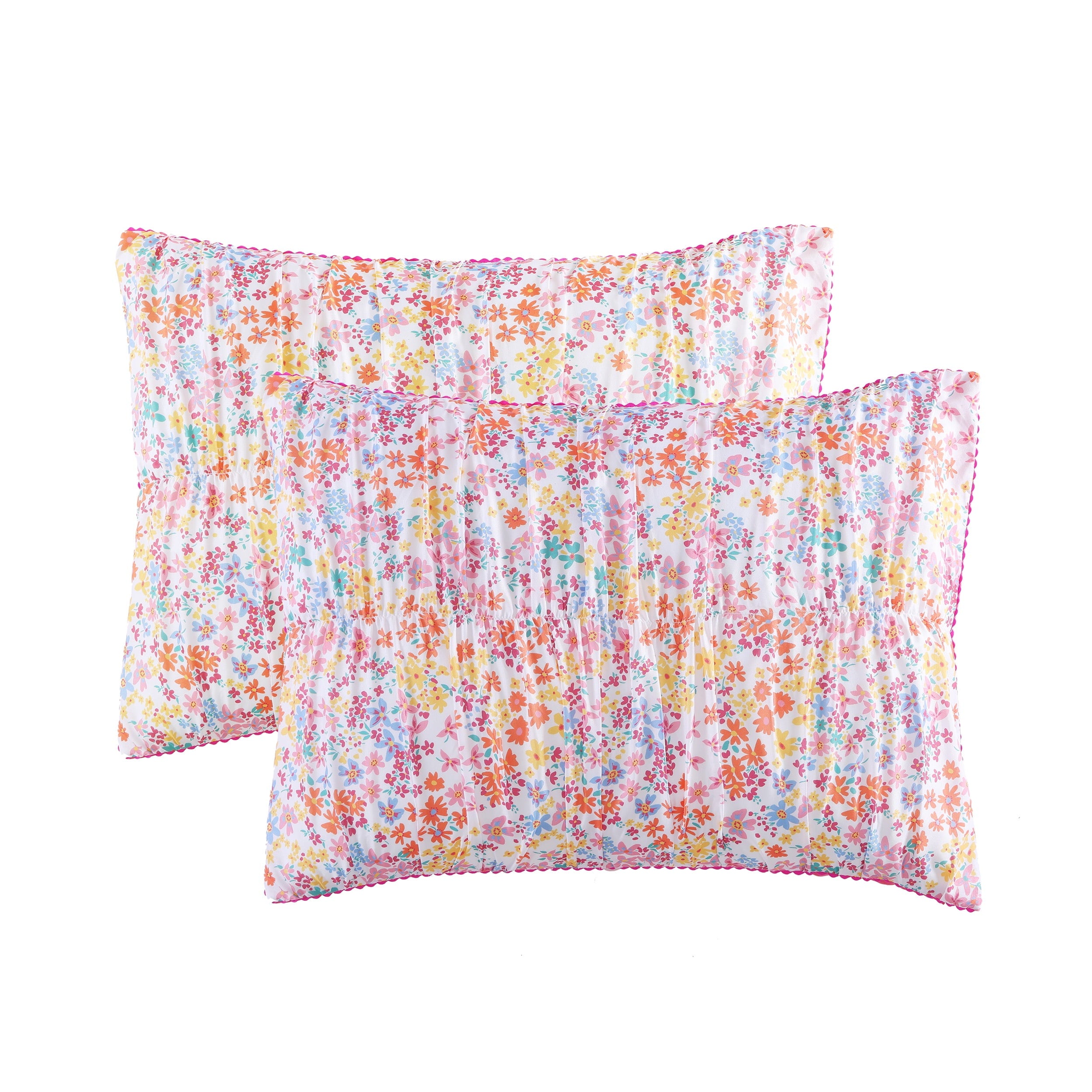 Garden Posies Pink 3-Piece Embellished Soft Microfiber Comforter Set - Twin