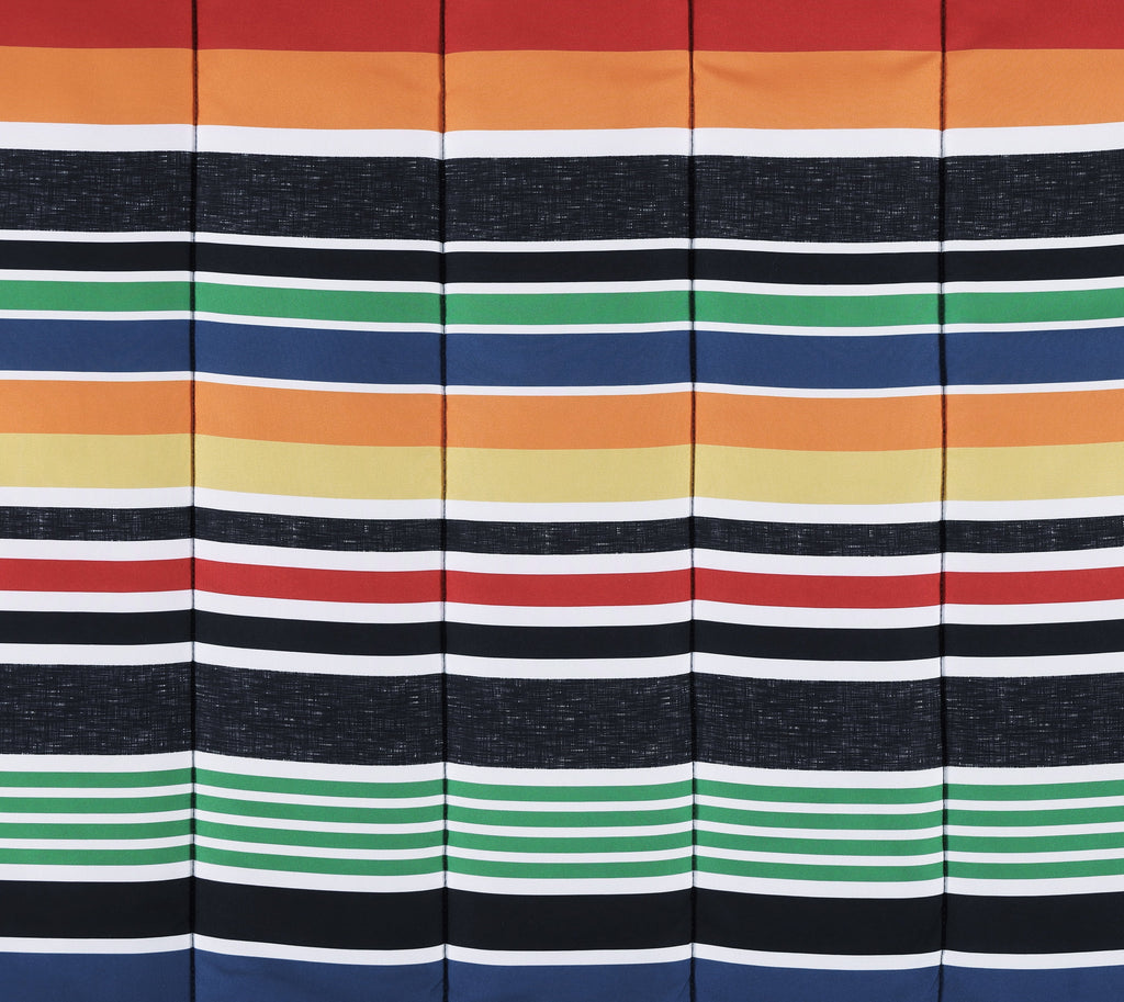 Sportset Stripe Black Multi 3-Piece Soft Microfiber Comforter Set - Twin