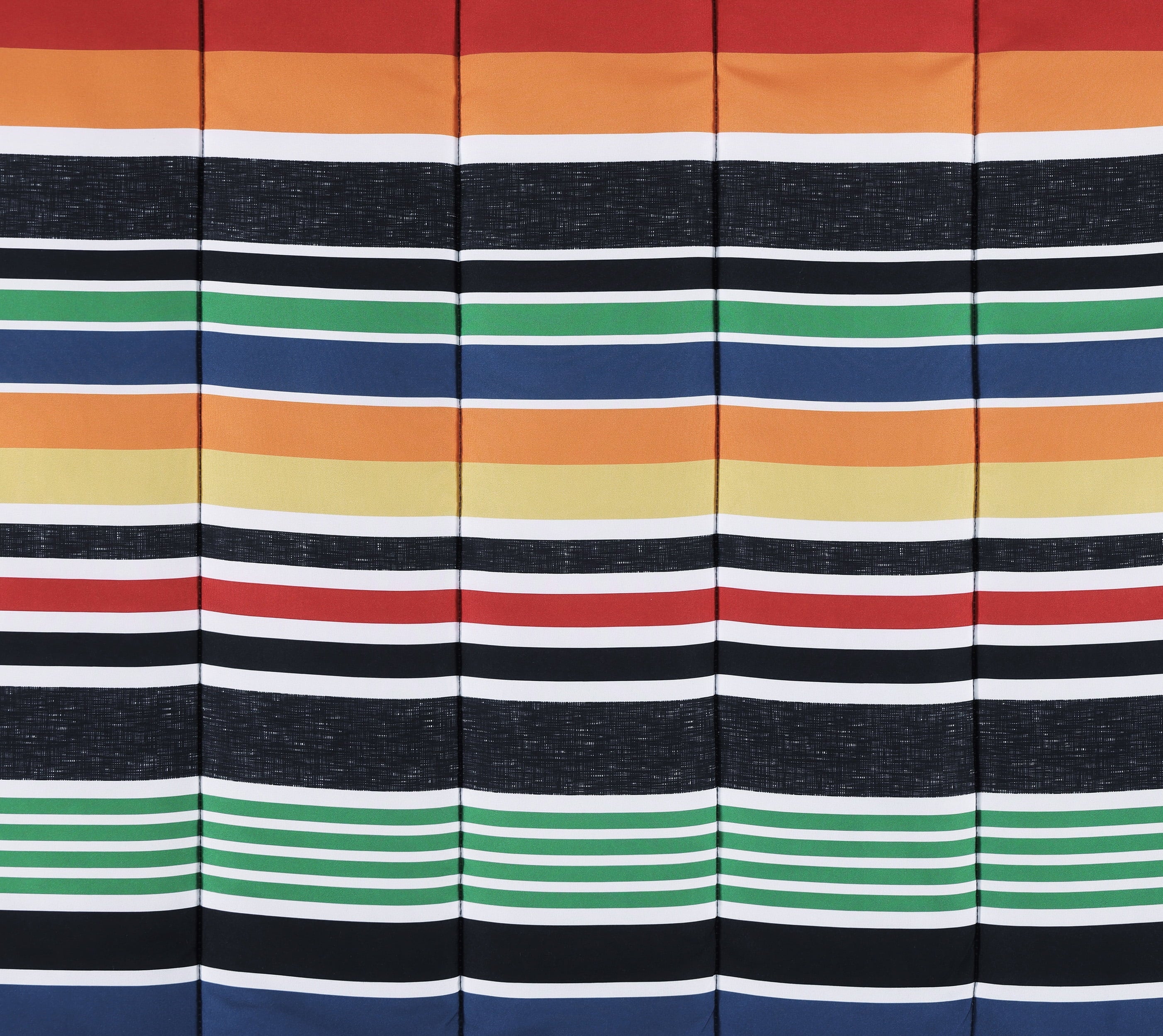 Sportset Stripe Black Multi 3-Piece Soft Microfiber Comforter Set - Twin